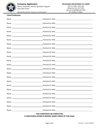 Form 7 Company Application - Oklahoma, Page 3