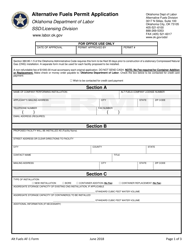 Form AF-1 Alternative Fuels Permit Application - Oklahoma