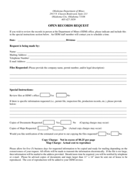 Document preview: Open Records Request Form - Oklahoma