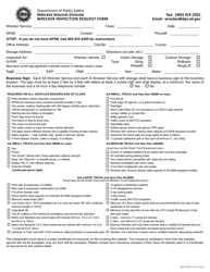 Document preview: Form DPS180WS 0236 Wrecker Inspection Request Form - Oklahoma