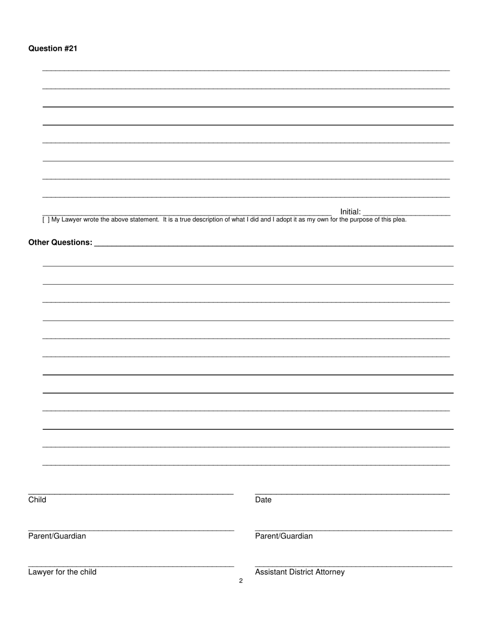 Addendum to Summary of Facts: Adjudication of Delinquent Petition(S) - Oklahoma, Page 2