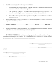 SOS Form 0026 Certificate of Merger or Consolidation (Oklahoma Corporation Into Oklahoma Corporation) - Oklahoma, Page 2
