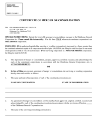 Document preview: SOS Form 0026 Certificate of Merger or Consolidation (Oklahoma Corporation Into Oklahoma Corporation) - Oklahoma