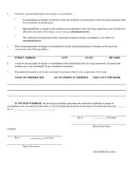 SOS Form 0024 Certificate of Merger or Consolidation (Foreign Corporation Into Oklahoma Corporation) - Oklahoma, Page 2