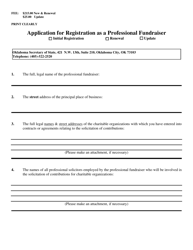 Application for Registration as a Professional Fundraiser - Oklahoma, Page 2