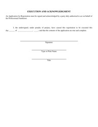 Application for Registration as a Professional Fundraiser - Oklahoma, Page 3