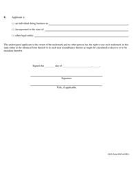 SOS Form 0045 Trademark Registration - Oklahoma, Page 4