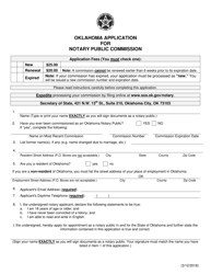 Oklahoma Application for Notary Public Commission - Oklahoma, Page 2