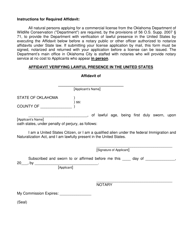 Nuisance Wildlife Control Operator Permit Application Form - Oklahoma, Page 2
