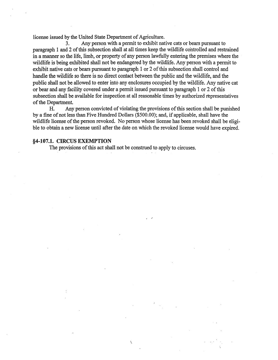 State of Oklahoma Exhibitors License Application - Oklahoma, Page 3