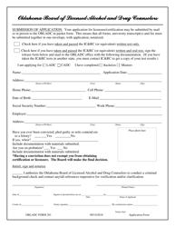 OBLADC Form 201 Application for Licensure/Certification - Oklahoma, Page 2