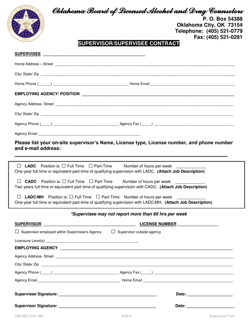 OBLADC Form 206  Printable Pdf