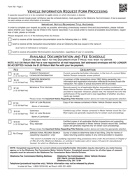 OTC Form 769 Vehicle Information Request - Oklahoma, Page 2