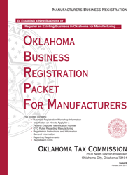 Document preview: Packet M - Oklahoma Business Registration Packet for Manufacturers - Oklahoma