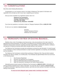 Packet M - Oklahoma Business Registration Packet for Manufacturers - Oklahoma, Page 2