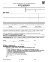 Document preview: OTC Form BT-129 Power of Attorney - Oklahoma