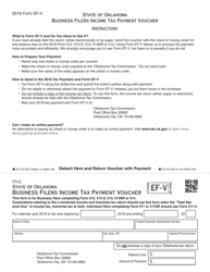 Document preview: OTC Form EF-V (ITI-C) Business Filers Income Tax Payment Voucher - Oklahoma, 2018