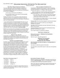 OTC Form OW-8-ES Oklahoma Individual Estimated Tax - Oklahoma, Page 2