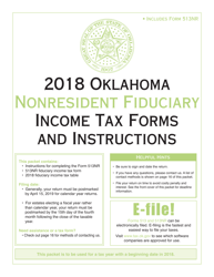 Document preview: Fiduciary Nonresident Income Tax Return Packet - Oklahoma