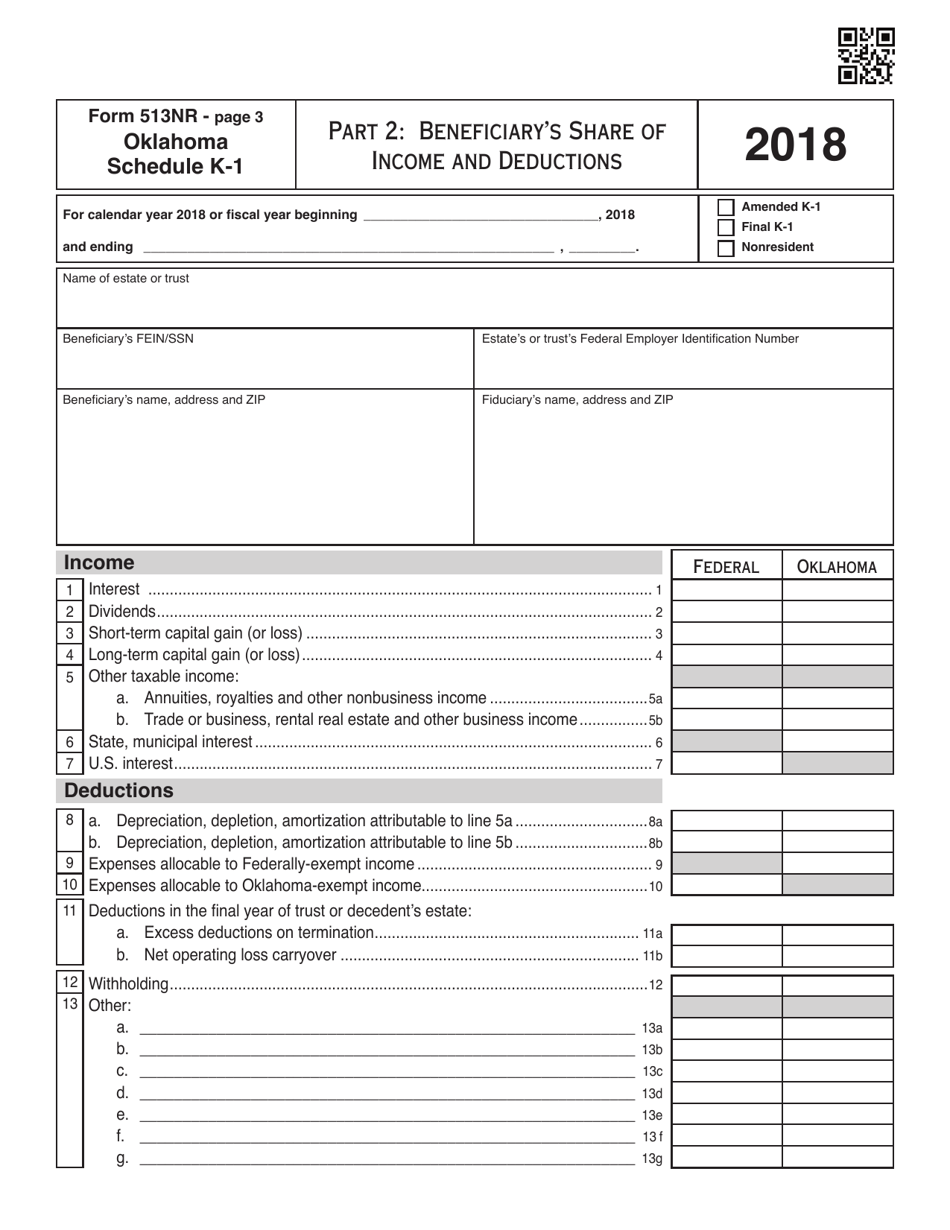 Fiduciary Nonresident Income Tax Return Packet - Oklahoma, Page 19