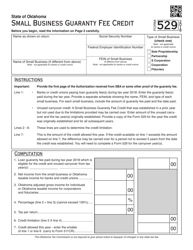 OTC Form 529 Small Business Guaranty Fee Credit - Oklahoma