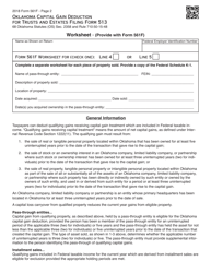 OTC Form 561F Oklahoma Capital Gain Deduction for Trusts and Estates Filing Form 513 (Qualifying Assets Held for the Applicable Holding Period) - Oklahoma, Page 2