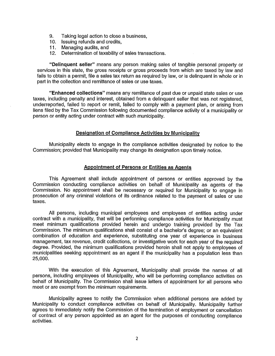 Agreement to Engage in Compliance Activities - Oklahoma, Page 2