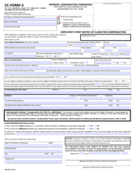 Document preview: CC- Form 3 Employee's First Notice of Claim for Compensation - Oklahoma