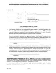 Joint Petition Certificate Form - Oklahoma