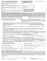 Document preview: Death Claim Settlement Order Form - Oklahoma