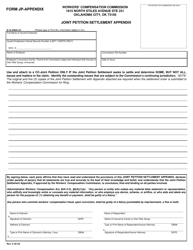 Document preview: Form JP-APPENDIX Joint Petition Settlement Appendix - Oklahoma