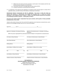 Form SI GROUP Application for Group Self Insurance Association Permit - Oklahoma, Page 3