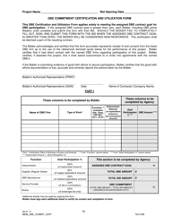 Document preview: Dbe Commitment Certification and Utilization Form - Oregon