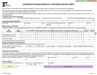 Document preview: Form 734-2879 Apprentice/Trainee Monthly Progress Report (Mpr) - Oregon