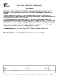 Document preview: Form 731-0333 External Civil Rights Complaint - Oregon