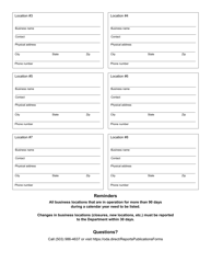 Fertilizers Manufacturer-Bulk Distributor (Fmbd) License Application Form for Fertilizers, Agricultural Minerals, Agricultural Amendments, and Lime - Oregon, Page 2
