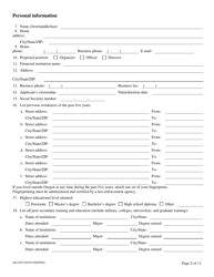 Form 440-2070 Confidential Biographical and Financial Report - Oregon, Page 3