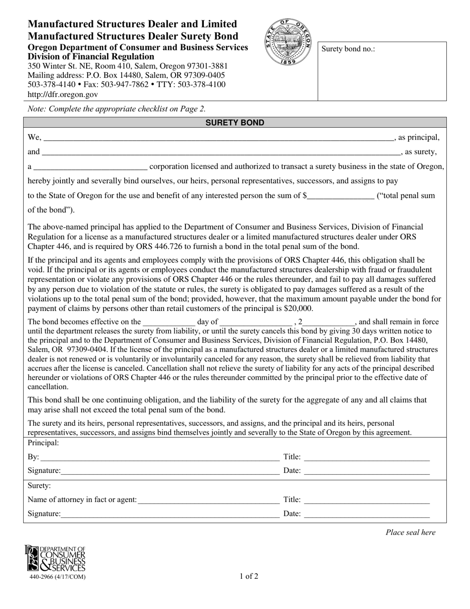 Form 440-2966 - Fill Out, Sign Online and Download Printable PDF ...