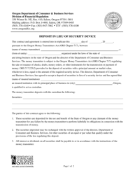 Form 440-4603 Deposit in Lieu of Security Device - Oregon