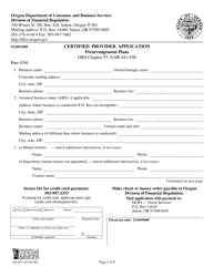 Form 440-4011 Certified Provider Application - Oregon, Page 2