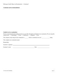 Form 440-3368 Mortgage Lender Report of Examination - Oregon, Page 5