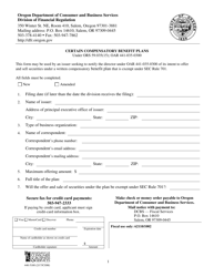 Form 440-5180 Certain Compensatory Benefit Plans - Oregon