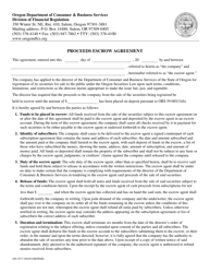 Document preview: Form 440-3517 Proceeds Escrow Agreement - Oregon