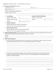Form 440-2013 Application to Register Securities - Oregon, Page 2