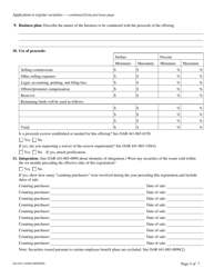 Form 440-2013 Application to Register Securities - Oregon, Page 5