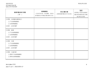 Form 581-5138B-P Part B: Oregon Standard Individualized Education Program - Oregon (Chinese), Page 8