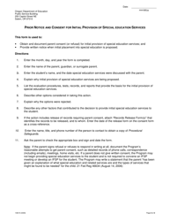 Form 1393 N Prior Notice and Consent for Initial Provision of Special Education Services - Oregon, Page 2