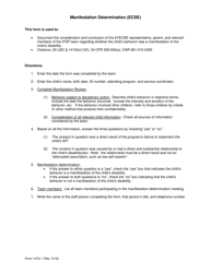 Form 581-1470-1 Manifestation Determination (Ecse) - Oregon, Page 2