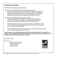 Formulario 2553-S Representante Autorizado Para Impuestos - Oregon (Spanish), Page 2