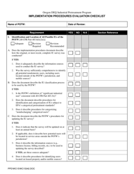 Implementation Procedures Evaluation Checklist - Oregon